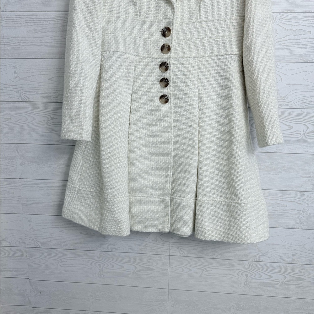 Love style Abrigo Women’s Cream Tweed One of a Kind Midi Pea Coat. Size M - Picture 6 of 11